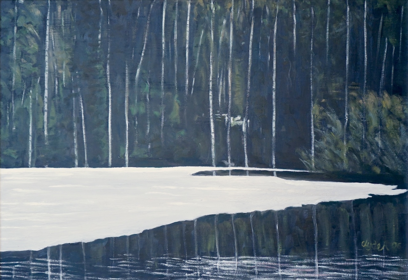 Clyde Holmes (1940-2008), Lakeside landscape, signed and dated '05, details verso, oil on board, 73 x 104cm